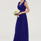 Sleeveless V Neck Chiffon A-line/Princess Long/Floor-Length Bridesmaid Dresseses With Pleated Jazmine DLP0025459