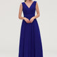 Sleeveless V Neck Chiffon A-line/Princess Long/Floor-Length Bridesmaid Dresseses With Pleated Jazmine DLP0025459