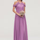 Scoop Neck Sleeveless Chiffon A-line/Princess Long/Floor-Length Bridesmaid Dresseses With Pleated Liberty DLP0025461