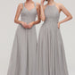 Halter Sleeveless A-line/Princess Long/Floor-Length Chiffon Bridesmaid Dresses With Pleated Layla DLP0025462