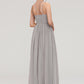 Halter Sleeveless A-line/Princess Long/Floor-Length Chiffon Bridesmaid Dresses With Pleated Layla DLP0025462