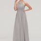 Halter Sleeveless A-line/Princess Long/Floor-Length Chiffon Bridesmaid Dresses With Pleated Layla DLP0025462