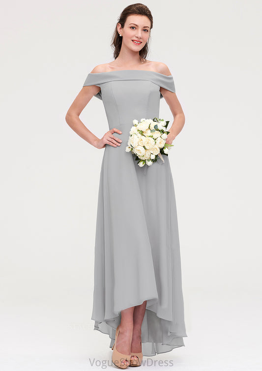 Off-the-Shoulder Sleeveless Asymmetrical Chiffon A-line/Princess Bridesmaid Dresseses LuLu DLP0025465