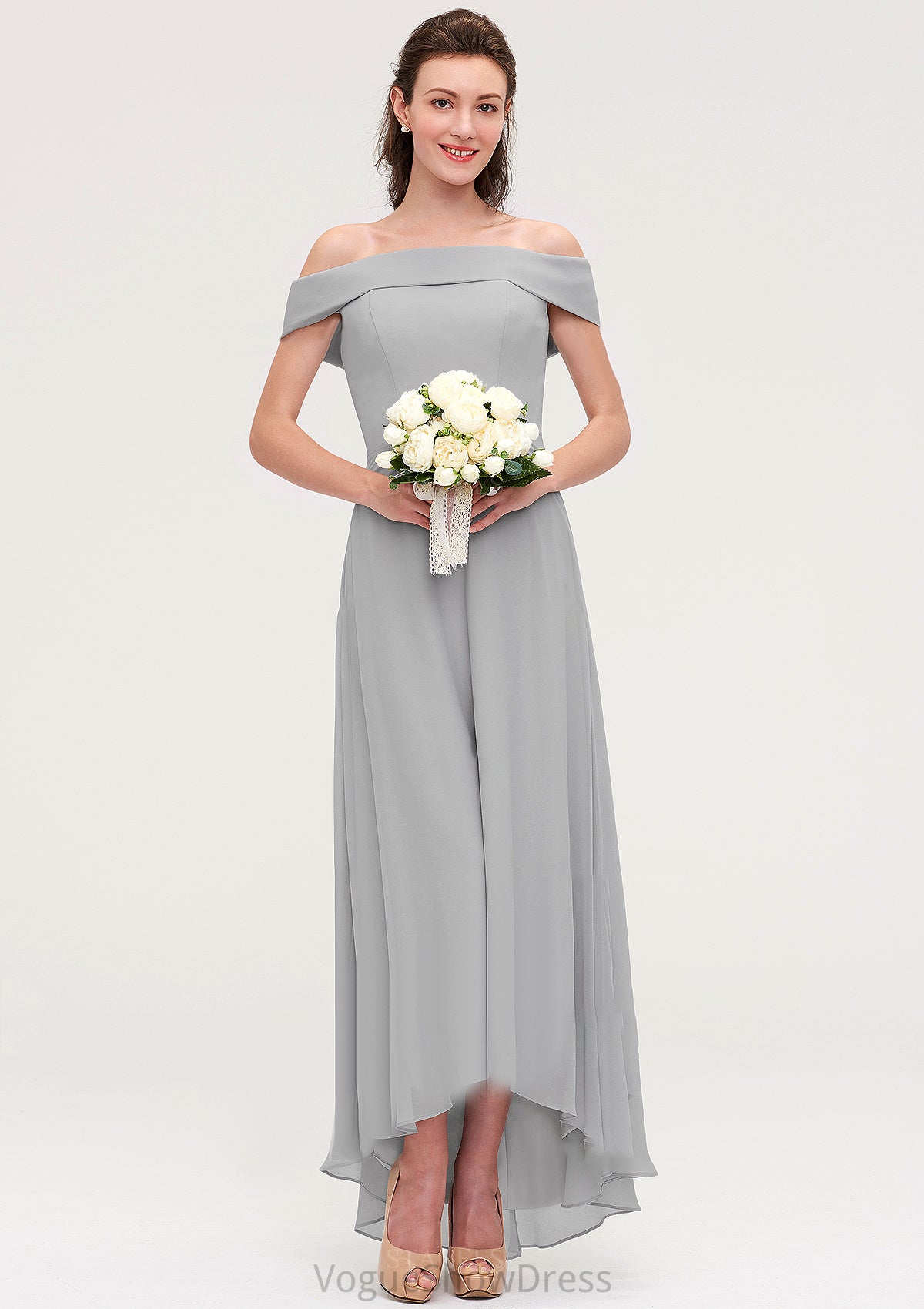 Off-the-Shoulder Sleeveless Asymmetrical Chiffon A-line/Princess Bridesmaid Dresseses LuLu DLP0025465