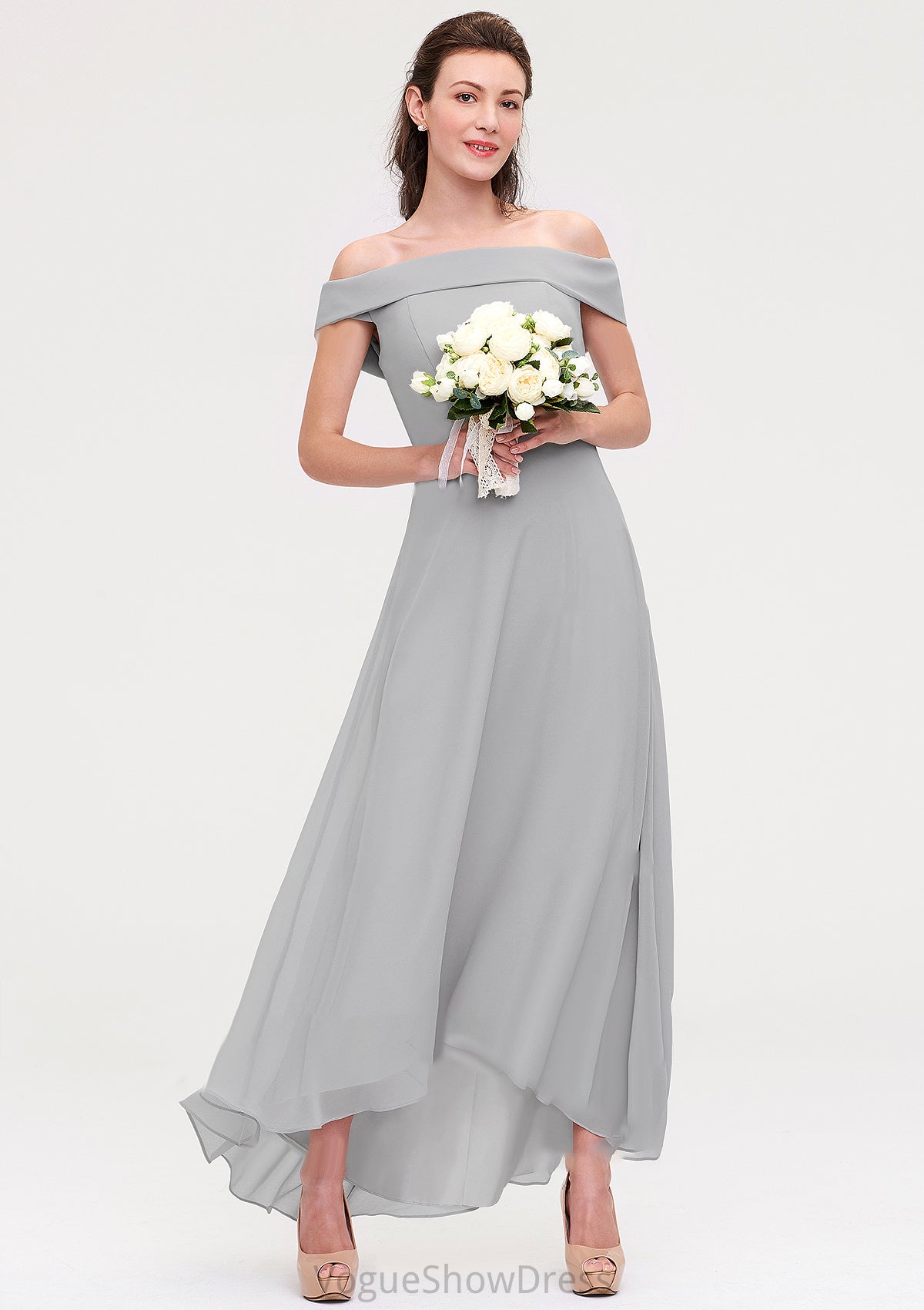 Off-the-Shoulder Sleeveless Asymmetrical Chiffon A-line/Princess Bridesmaid Dresseses LuLu DLP0025465