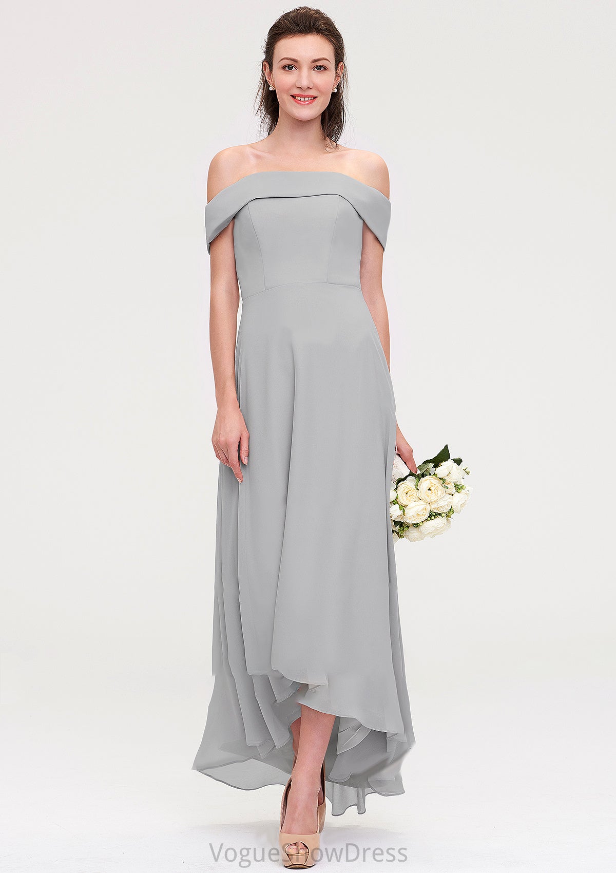 Off-the-Shoulder Sleeveless Asymmetrical Chiffon A-line/Princess Bridesmaid Dresseses LuLu DLP0025465