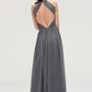 Sleeveless Halter Chiffon A-line/Princess Long/Floor-Length Bridesmaid Dresseses With Pleated Jaylen DLP0025466