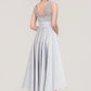 Sleeveless V Neck Asymmetrical Satin A-line/Princess Bridesmaid Dresses With Pleated Lace Destiney DLP0025468