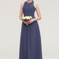 Sleeveless Scoop Neck ong/Floor-Length Chiffon A-line/Princess LStormy Bridesmaid Dresses With Pleated Mya DLP0025470