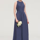 Sleeveless Scoop Neck ong/Floor-Length Chiffon A-line/Princess LStormy Bridesmaid Dresses With Pleated Mya DLP0025470