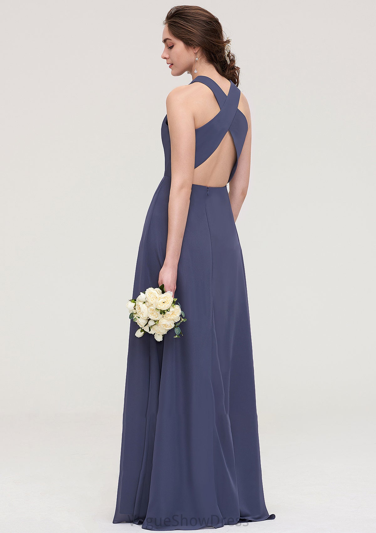 Sleeveless Scoop Neck ong/Floor-Length Chiffon A-line/Princess LStormy Bridesmaid Dresses With Pleated Mya DLP0025470