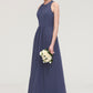 Sleeveless Scoop Neck ong/Floor-Length Chiffon A-line/Princess LStormy Bridesmaid Dresses With Pleated Mya DLP0025470