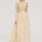 Bateau Sleeveless A-line/Princess Chiffon Long/Floor-Length Bridesmaid Dresses With Sashes Lace Sofia DLP0025472