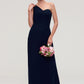 Sleeveless One-Shoulder A-line/Princess Chiffon Long/Floor-Length Bridesmaid Dresses With Pleated Hope DLP0025475