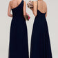 Sleeveless One-Shoulder A-line/Princess Chiffon Long/Floor-Length Bridesmaid Dresses With Pleated Hope DLP0025475