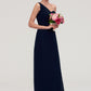 Sleeveless One-Shoulder A-line/Princess Chiffon Long/Floor-Length Bridesmaid Dresses With Pleated Hope DLP0025475