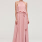 Sleeveless Scoop Neck A-line/Princess Chiffon Long/Floor-Length Bridesmaid Dresseses With Pleated Sashes Brooke DLP0025476