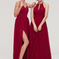 Sleeveless Sweetheart Long/Floor-Length Chiffon A-line/Princess Bridesmaid Dresseses With Split Pleated Jaylin DLP0025477