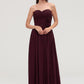 Sweetheart Sleeveless Long/Floor-Length Chiffon A-line/Princess Bridesmaid Dresses With Pleated Jillian DLP0025490