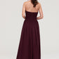 Sweetheart Sleeveless Long/Floor-Length Chiffon A-line/Princess Bridesmaid Dresses With Pleated Jillian DLP0025490