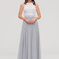 Sleeveless Scoop Neck A-line/Princess Chiffon Long/Floor-Length Bridesmaid Dresseses With Lace Alice DLP0025497