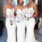 Sweetheart Court Train Sheath/Column Elastic Satin Bridesmaid Dresseses With Lace Zariah DLP0025500