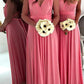 A-Line/Princess V-Neck Long/Floor-Length Chiffon Bridesmaid Dresses Rubi DLP0025551