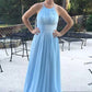 Sleeveless Scoop Neck Long/Floor-Length Chiffon A-line/Princess Bridesmaid Dresses With Pleated Katherine DLP0025598