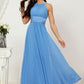 A-line Halter Sleeveless Chiffon Long/Floor-Length Bridesmaid Dresses With Pleated Victoria DLP0025610