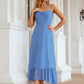 A-line Sweetheart Sleeveless Chiffon Tea-Length Bridesmaid Dresses With Pleated Caitlin DLP0025620