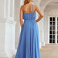 A-line Halter Sleeveless Chiffon Long/Floor-Length Bridesmaid Dresses With Pleated Kaley DLP0025621