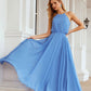 A-line Halter Sleeveless Chiffon Long/Floor-Length Bridesmaid Dresses With Pleated Kaley DLP0025621