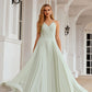 A-line Halter Sleeveless Chiffon Long/Floor-Length Bridesmaid Dresses With Pleated Ruffles Uerica DLP0025623