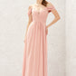 A-line Sweetheart Sleeveless Chiffon Long/Floor-Length Bridesmaid Dresses With Pleated Lace Lily DLP0025629