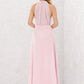 A-line Halter Sleeveless Chiffon Long/Floor-Length Bridesmaid Dresses With Pleated Cierra DLP0025634