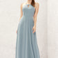 A-line Bateau Sleeveless Long/Floor-Length Chiffon Bridesmaid Dresses Anya DLP0025638