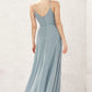 A-line Bateau Sleeveless Long/Floor-Length Chiffon Bridesmaid Dresses Anya DLP0025638