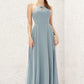 A-line Bateau Sleeveless Long/Floor-Length Chiffon Bridesmaid Dresses Anya DLP0025638