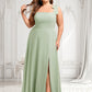 Madge A-line Square Floor-Length Chiffon Prom Dresses With Bow DLP0025876