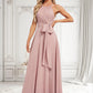 Jazmin A-line Halter Floor-Length Chiffon Bridesmaid Dress DLP0025821