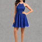 Skye A-line Scoop Short Tulle Lace Homecoming Dress With Sequins DLP0025688