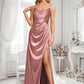 Logan A-line Cowl Floor-Length Stretch Satin Prom Dresses DLP0025881