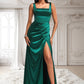 Liana A-line Square Floor-Length Stretch Satin Bridesmaid Dress DLP0025742