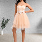 Sloane Ball-Gown/Princess Sweetheart Short Tulle Homecoming Dress With Bow DLP0025719