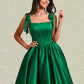 Laylah Ball-Gown/Princess Straight Short Satin Homecoming Dress With Bow DLP0025645