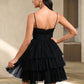 Chloe Ball-Gown/Princess Scoop Short Tulle Homecoming Dress With Pleated Ruffle DLP0025648