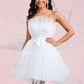 Kaiya Ball-Gown/Princess Asymmetrical Short Tulle Homecoming Dress With Bow DLP0025709