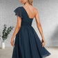 Brenda A-line One Shoulder Knee-Length Chiffon Homecoming Dress With Ruffle DLP0025722