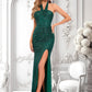 Amirah Sheath/Column Halter Floor-Length Sequin Prom Dresses DLP0025858