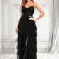 Ella Ball-Gown/Princess V-Neck Sweep Train Tulle Prom Dresses DLP0025833